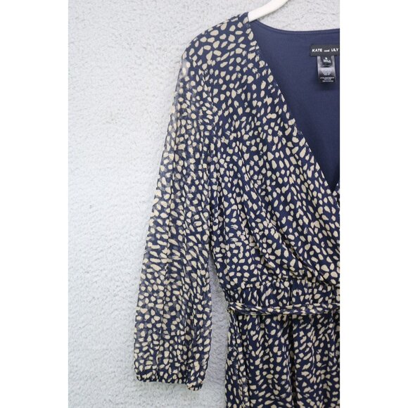 Kate & Lily 3/4 Sheer Mesh Sleeve Midi Dress-Size 8-Whimsigoth-Soft-Belted-Lined - Picture 5 of 11